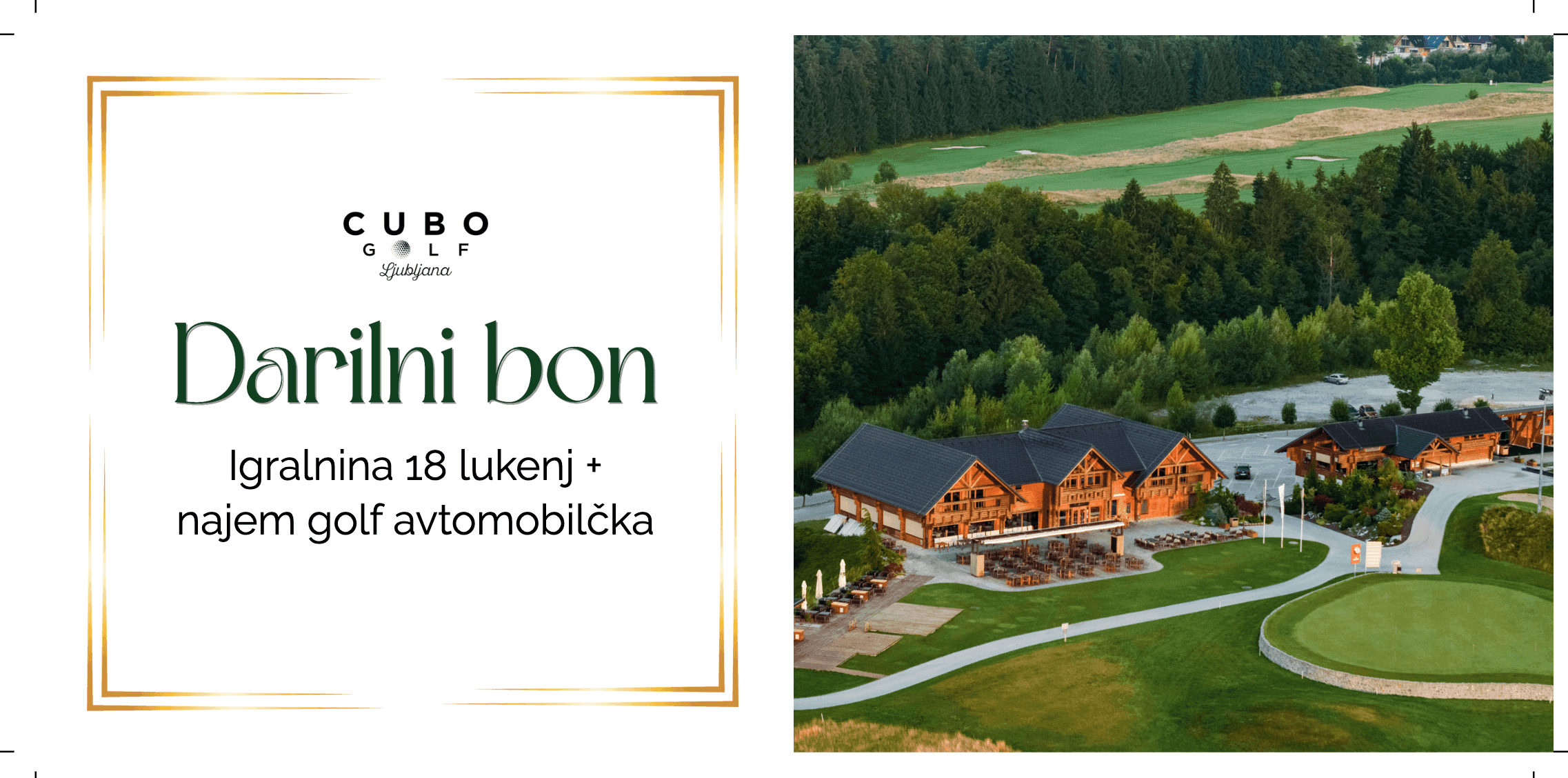 Igralnina 18 lukenj + najem golf avtomobilčka